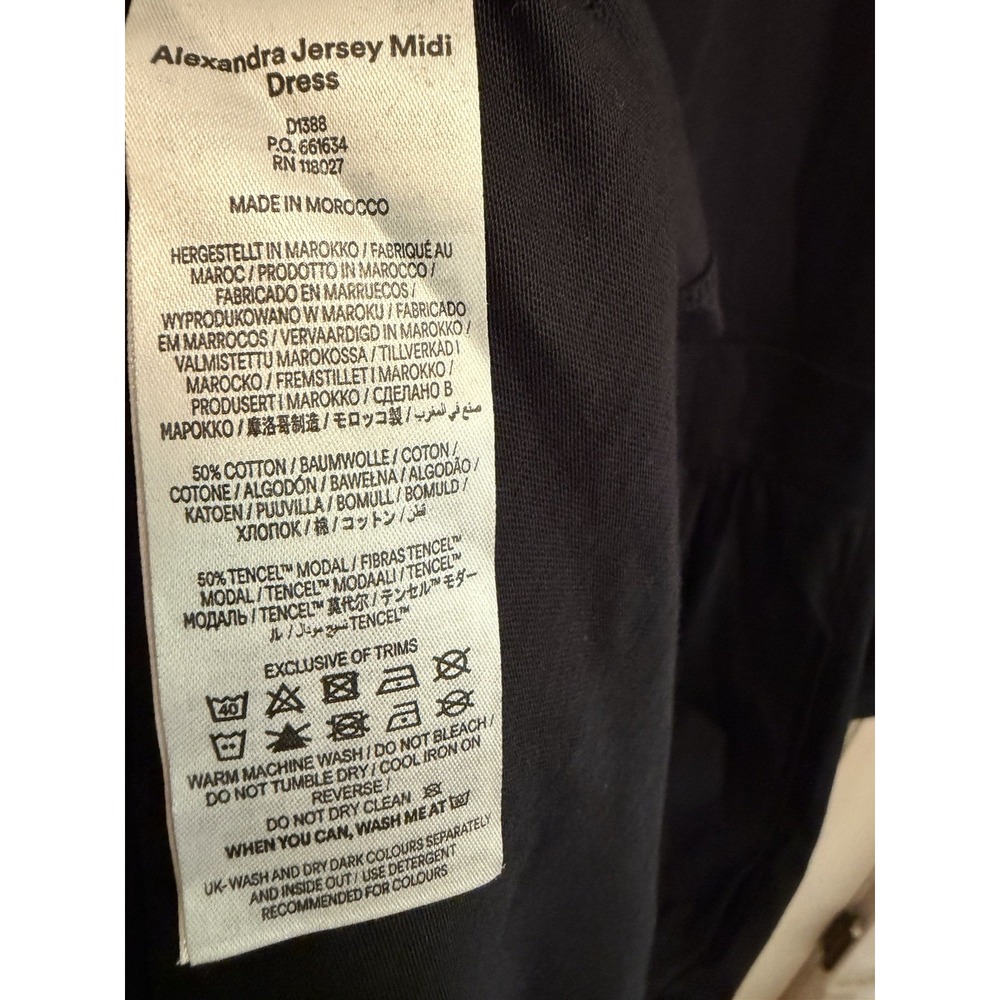 Boden Women's Alexandra Black Jersey Midi Dress Long Sleeve Minimalist Guest 6R - Picture 4 of 7